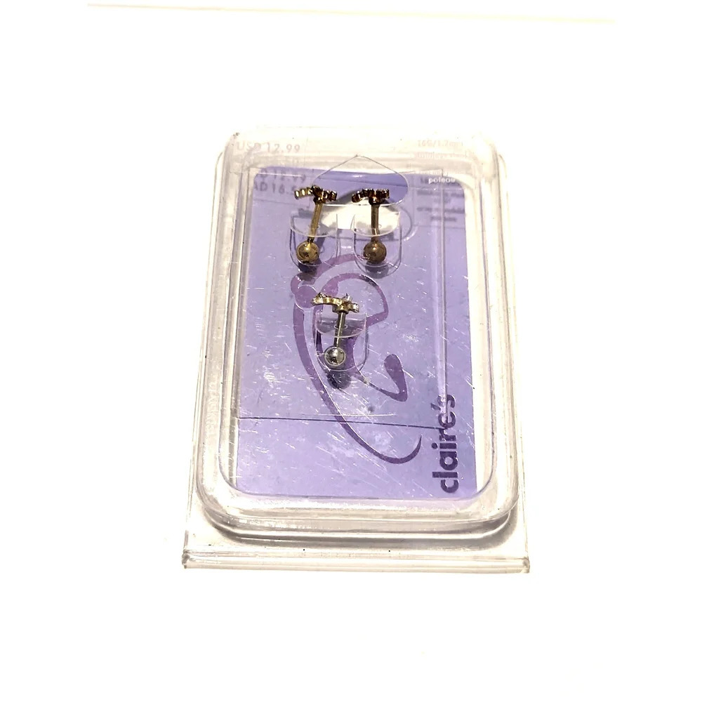 Claire's Tiny Cross Cartilage Earring, Tragus Stud Earrings New